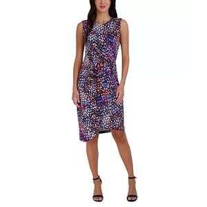 Donna Ricco Twist Waist Sheath Dress Size 14 Multicolor